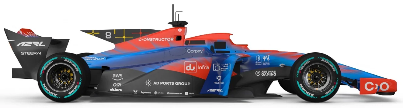 Constructor Racing’s autonomous Dallara Super Formula car, number 8, in side view